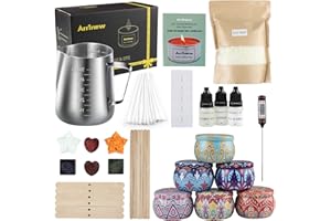 Arrinew Candle Making Kit,Valentines DIY Scented Candle Making Kit for Adults & Beginners, Soy Wax for Candle Making with Melting Pot, Jars, Soy Wax, Dyes, Wicks, Sticker, Thermometer, Fragrance Oils