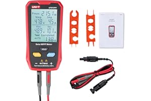 DEWINLVD Tester per pannello solare 800W PV tester per pannelli solari mppt Misuratore PV fotovoltaico Misuratore di potenza con display LCD (Multimetro UT673PV 800W)
