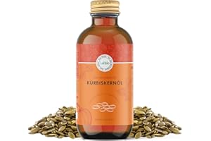 LEBBIO Huile de pépins de citrouille 250 ml [100 % naturelle et pressée à froid] pour la peau, les soins des cheveux ou la vinaigrette dans les salades – Qualité supérieure – Huile de graines de