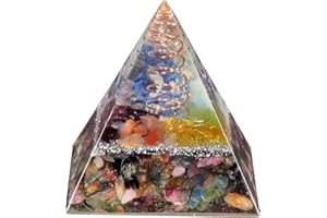 Amogeeli Turmalin Stein Pyramide Kristall mit kupferspirale, Reiki Heilung Chakra Pyramide Heilsteine Deko für Meditation, Schutz Kristalle, Feng Shui, Spirituelle Geschenke