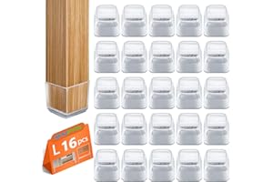 BAIPOK Protectores Cuadrados para Patas de Silla, Protectores de Patas de Silla para Suelos de Madera Dura, Fundas de protección de Patas de Silla de Silicona, Protectores de Suelo rectangulares para sillas