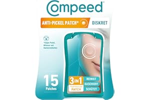 ‎COMPEED Compeed - Anti-Pickel* Patch Diskret – Reinigt, kaschiert und schützt – Hydrokolloid Pickel Patches* - Ideal für die Anwendung am Tag – Für gezielte Bereiche - 15 Patches - 1.5x1.5cm