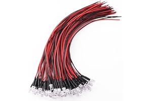 YIXISI 40 Sztuk 5mm Diod LED, 12V 20cm Wstępnie Okablowane, Diody Elektroluminescencyjne, Czerwony