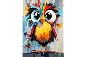 QENSPE Diamond Painting Kit pour Adulte Débutant, Oiseau Colorée 5D Peinture Diamant Ronde Dots Diamant Painting Image, Abstrait Cristal Art Set pour Décoration Murale Maison Cadeau 30x40cm