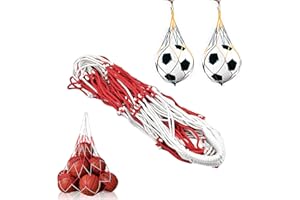 Vebetter Sacca Palloni Calcio, 3PCS Calcio Rete Portapalloni, Durevole Borsa Per Rete Da Pallacanestro, Portatile Borsa Da Pallavolo, Borsa Da Rugby, Rete A Sacco Intrecciata A Mano,Ball Carry Net Bag
