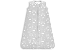 Mama Cheetah Baby Sleeping Bag 2.5 Tog, Winter Baby Sleeping Bag with 2-Way Zip, Organic Cotton Swaddle Transition Wearable Blanket for Boys Girls Toddlers, 6-12 Months