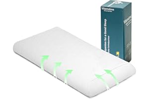 Vitamatres Orthopädisches Kopfkissen, Hergestellt aus Kühlendem Memory-Schaum mit Thermostatischer Anpassung, 7 cm Höhe Ultradünnes Antischnarchkissen Dünnes Bauchschläferkissen