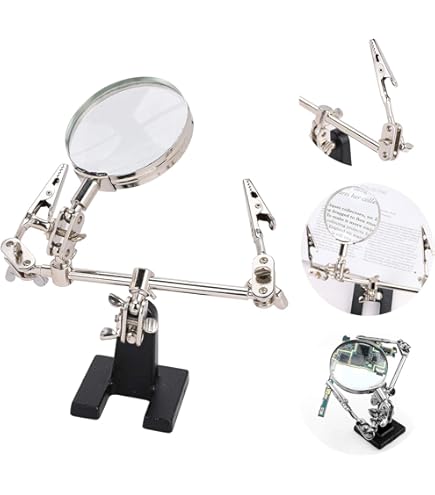 Amtech S2900 60mm Helping hand x2 magnifying glass : Amazon.co.uk: DIY &  Tools