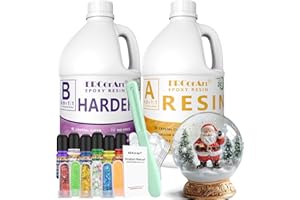 ERCorArt Epoxy Resin Kit - 2 Gallon/7.6 L Crystal Clear Epoxy Resin and Hardener, Resins Kits for Beginners, Craft, Jewelry Making, Coasters, DIY Art, Mold Casting, Wood, Table Top