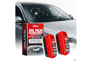UROCLYSMIC 2PCS Automotive Oil Film Cleaning Brush, Car Windscreen Cleaner, 120ml Windshield Oil Remover, Anti-Fog Glass Cleaner, Improves Clarity & Visibility for Car Windows