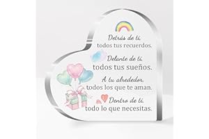 FCZIVA Placa Acrílica Corazón Diseño Arco Iris Hermanas Amiga Regalos Graduación Mujeres Inspiradoras Hombres Signos Cumpleaños Animar Nieta Hija Navidad Sobrina Recuerdos Día de la Familia