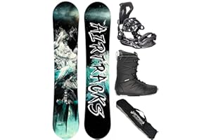 AIRTRACKS Snowboard Set (Paquete Completo) Tabla Refractions Game Extra Wide (Hombre)+Fijaciones Master+Botas+SB Bolsa Nuevo 155 159 161 165 168 171