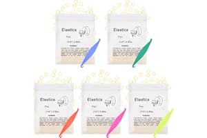 OFFCUP Elastici Ortodontici, 500 pcs Elastici in Gomma Ortodontica, Elastici Dentali Ortodontici, Elastici Multiuso, 5 Posizionatori da Apparecchio per Gli Elastici (Volpe da 4/1 Pollici)