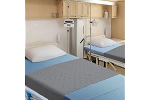 HUNAIGEE Inkontinenzunterlage Waschbar Bettunterlage Inkontinenzauflage mit Biesen Wiederverwendbar Unterlage für Inkontinenz 4-lagige wasserdichte Bettunterlage mit Flügeln Grau (150x100cm)