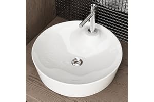 ‎WASCHBECKEN24 Waschbecken24 / 43 x 43 x 13 cm/Waschbecken Aufsatzwaschbecken Waschschale Handwaschbecken für Badezimmer Gäste-WC A285