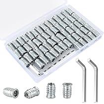 50 Stück Einschraubmuttern M5x10mm - Gewindeeinsätze Für Holz Mit Montageschlüssel