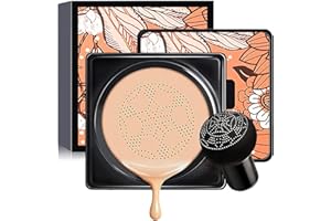 AONAT Mushroom Head Air Cushion CC Cream, BB Cream, Face Moisturizing Liquid Cover Concealer Long-Lasting, Moisturizing BB Cream with Mushroom Makeup Sponge