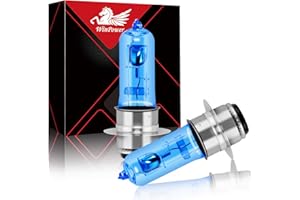 WinPower H6M P15d-25-1 T19 M5 35/35W 12V Moto Scooter Lampada alogena 5000K Bianco caldo Super Bright Hi/Lo Lampada a doppio faro, 2 pezzi