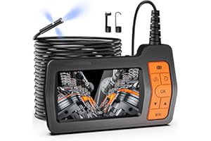 Kriogor Triple Lens Inspection Camera 50FT, 1080P HD IPS Screen 5'' Endoscope with Lights, Waterproof Drainage Borescope for Sewer Pipe Plumbing Snake Semi-rigid Cable