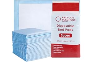 100 x Easy Care Solutions 60 x 90 cm Plus | Premium Disposable Incontinence Bed Pads | High Absorbency Underpads, Bed Mats, Mattress Protectors, Incontinence Pads | 4 Packs of 25