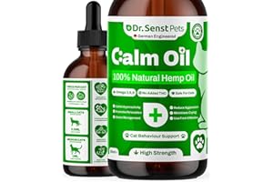 DR. SENST PETS Dr. Senst Cat Calming & Anxiety Relief For Cats Organic Hemp Oil Cats | No More Cat Calming Tablets or Cat Calming Spray | Natural Cat Calming Drops | Calming Cat Treats | Vet Approved Cat Calming