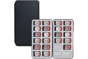 CALLYSONIC Spelkort Aufbewahrungs Box för Switch & Switch OLED & Lite, Spiele Aufbewahrungsbox Schwarz, Tragbar Speicherkarte
