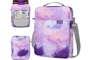 TiMOVO 13 Pulgadas Funda para Tableta Bolso con Bandolera para iPad Air 13", iPad Pro 13"/12.9", Galaxy Tab S9+/S9 Plus/S10+/S10 Plus/S9 FE+/S9 FE Plus 12.4", Acuarela Violeta