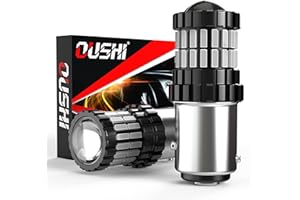 OUSHI 1157 BAY15D Lampadine LED, Rosso 300% Luminosità 2600Lm, Lampadina P21/5W 2057 7528 Luce Di Retromarcia Luce Freno Posteriore Luce Posizione Fanale Posteriore Indicatori Direzione, 2 Pezzi