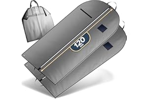 FR FIRIO FiRiO 2x Portatrajes Plegable I MATERIAL 50% MÁS GRUESO I Porta Trajes Caballero o Mujer I Bolsa Portatrajes Hombre Viaje I Antipolillas Funda Traje Hombre I Antipolvo Fundas Ropa Armario I 120x60cm