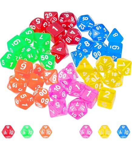 Chessex D&D Lot de dés DND 16 mm, dés polyédriques en plastique violet et blanc, Donjons et Dragons Comprend 7 dés – D4 D6 D8 D10 D12 D20 D
