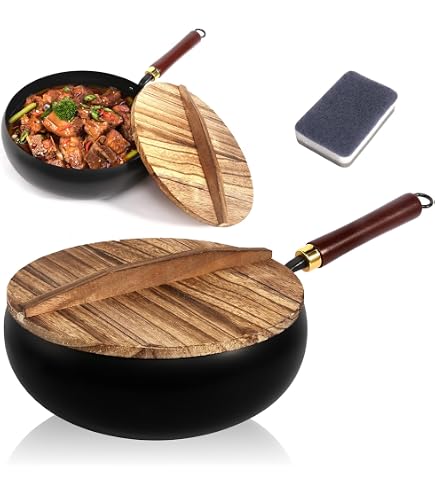 Padella In Ferro Senza Rivestimento, Padella In Ferro Giapponese, Bienll Giapponese In Ferro, Pentola Forgiata A Mano, Non Bastone Pentole Non Rivestite Wok Utensili Da Cucina (28 Cm - 7
