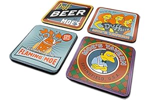 The Simpsons CSP0023 Set di 4 sottobicchieri Moes Taven, Multicolore