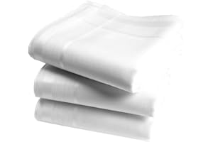 FAZZOLETTI DI ARMANDO Fazzoletti bianchi arrotolati di alta qualità, 100% cotone, dimensioni 45 x 45 cm, cofanetto 3 pezzi, modello ALBIN, bianco, 45 cm