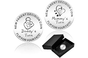 Jormftte New Parents Decision Coin, Flip Coin for Mum Dad with Gift Box, Engraved Stainless Steel Fun Coin for Decision Making, Novelty Gifts for Mum Dad New Baby New Parents (AZJWRL-114)