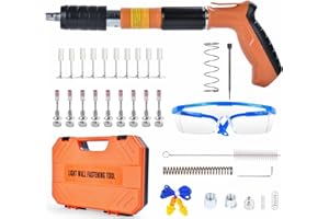 KEDIFOAI Manual Mini Nail Gun Kit with 130Pcs Nails, 5 Gears Adjustable Manual Air Nailer, Concrete Nail Gun for Ceiling/Wire Hider/Fixture Install Nail Shooting Machine Fastener Tools (Orange)