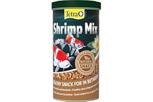 Tetra Pond Shrimp Mix, snack con gambas y gammarus para todos los peces de estanque, rico en proteínas, lata de 1 L