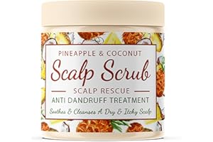 CalmGrace Exfoliating Scalp Scrub | Coconut & Pineapple Hair Scrub Scent with Dead Sea Salt & Coconut Oil | Hair Scalp Exfoliator for Dandruff Prone Oily Hair & Dry, Itchy Scalp – 200g
