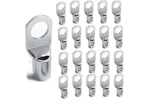 CIAYCTY Capicorda Elettrici ad Occhiello, 20 Pezzi Terminali Elettrici a Crimpare, Connettori Faston per Collegamenti Sicuri (SC6-8)