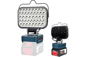GZYZ Lampe Für Bosch GBA 18V Akku,126W 5800LM Kabellose Arbeitsleuchte,Tragbare LED Strahler Flutlichter Baustellen Lampe mit USB & TYP C für Camping, Garagen, Autoreparatur