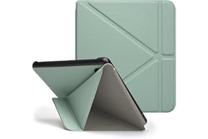 RSAQUAR Tenano Coque Origami pour Kobo Libra Colour (Modèle : N428) Et Tolino Vision Colour 2024 avec Fonction Auto Veille/Réveil - Vert Agave