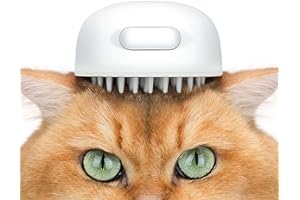 aumuca Brosse Méduse pour Chat à Poils Courts, Brosse en Silicone de Toilettage, Élimine en Douceur les Poils Lâches