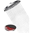 Hibbent Self-Cleaning Rainfall Shower Heads, Fixed Rainfall Shower Head 10 Inch, Round Powerful High Pressure Overhead Shower Head with self-Cleaning Mechanism, Chrome