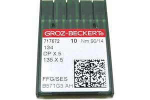 ZS Groz-Beckert - Agujas industriales para máquina de coser, 134R 135X5 DPX5, paquete de 10 unidades, todos los tamaños
