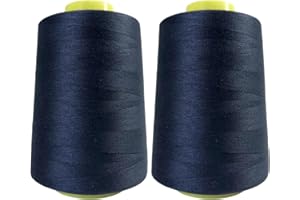 JYC CREATIVE 2 rotoli di filo per cucire, accessori per cucire ad alta resistenza, bobina di filo per cucire, varietà di colori, 40/s, artigianato, abbigliamento, (2 pezzi, blu 3238-5000Y)