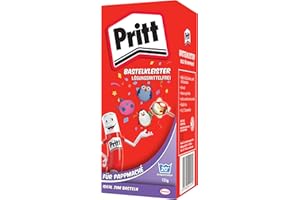 ‎PRITT Pritt Bastelkleister Pappmaché, sicher für Kinder, mit warmen Wasser auswaschbar, frei von Konservierungs- und Lösungsmitteln, 125g Pulver, 9H PMP12