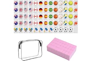 WDKXCN Mahjong Set, 65 Tiles Seaside Escape Game Mahjong Tile Game, Flags & Balls Pattern Portable Mini Mah Jong Set, Mini Beachside Family Board Games for Kids and Adults Leisure Travel Time