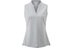 AjezMax Polo Senza Maniche Donna Camicia Sports Canotta Cotone Estiva Traspirante Golf Top