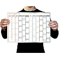 A3 Wall Planner 2025 Wall Calendar Large Jan to Dec Yearly Planner Full Year Planning Chart Academic Annual Poster for Student Family School Office Work Study 29.7 x 42.0 cm(Folded)(1pc)(Multi)