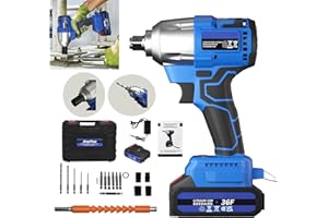 VickyHome Clé à Khos Sans Fil Brushless, 420Nm Boulonneuse a Choc Electrique Avec la Batterie 3000mAh, Boulonneuse a Choice avec 4 Douille Pour la Voiture et la Maison, 0-4400RPM, 420Nm