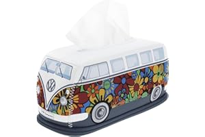 BRISA VW Collection – Volkswagen neoprenowy dozownik serwetek papierowych chusteczek higienicznych do łazienki w stylu T1 Bulli Bus (Flower Power/kolorowy)